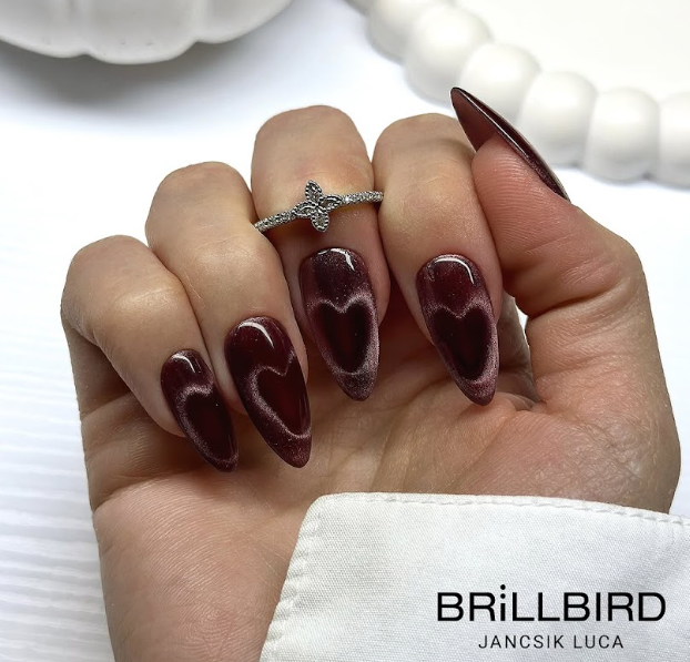 Cat Eye Satin -Burgundy