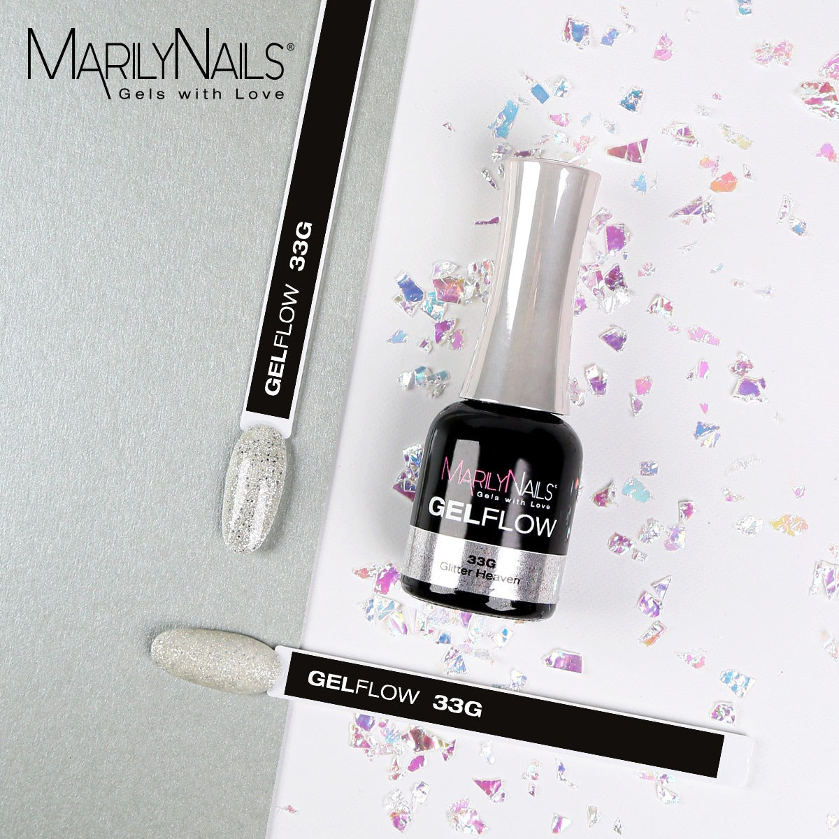 MarilyNails GelFlow - 33g Cielo con purpurina