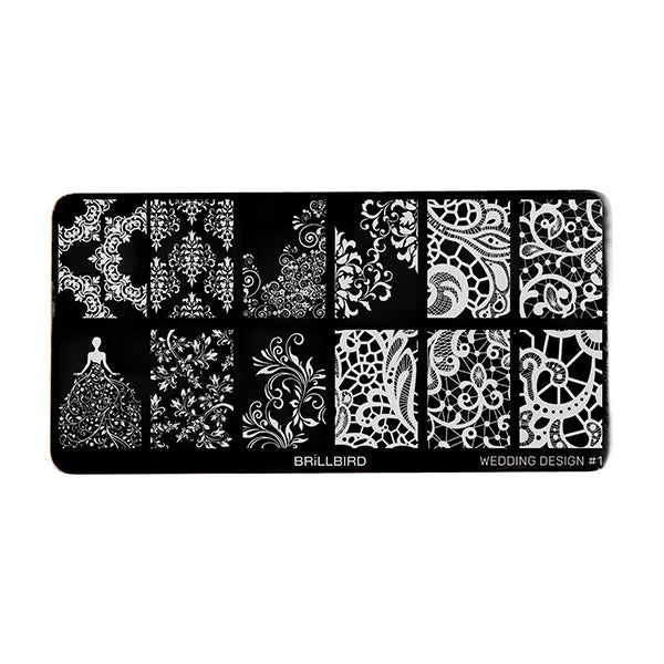 Nail stamp plate - Wedding design