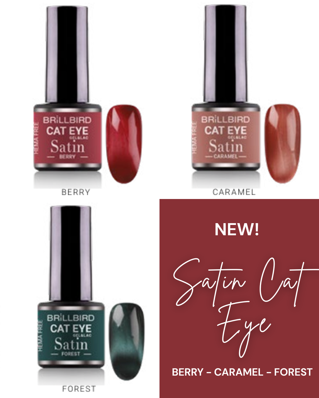 Cat Eye Satin set of 3