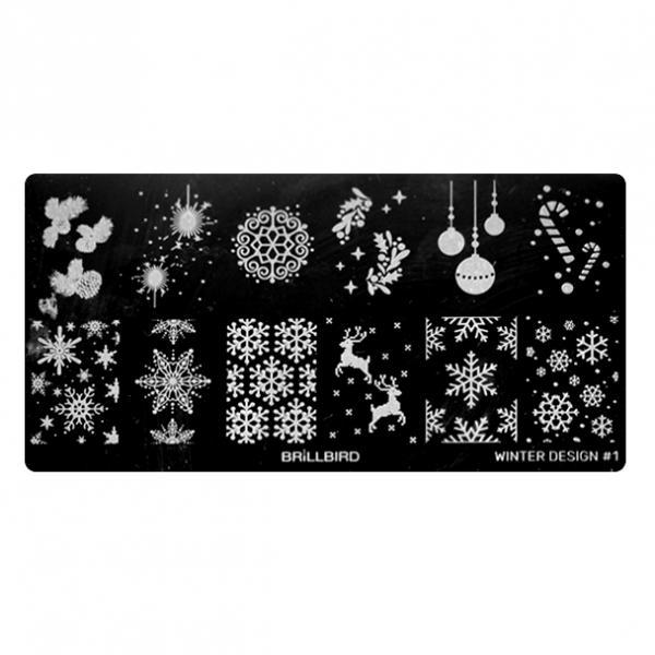 Placa de sellos para uñas - Diseño de invierno