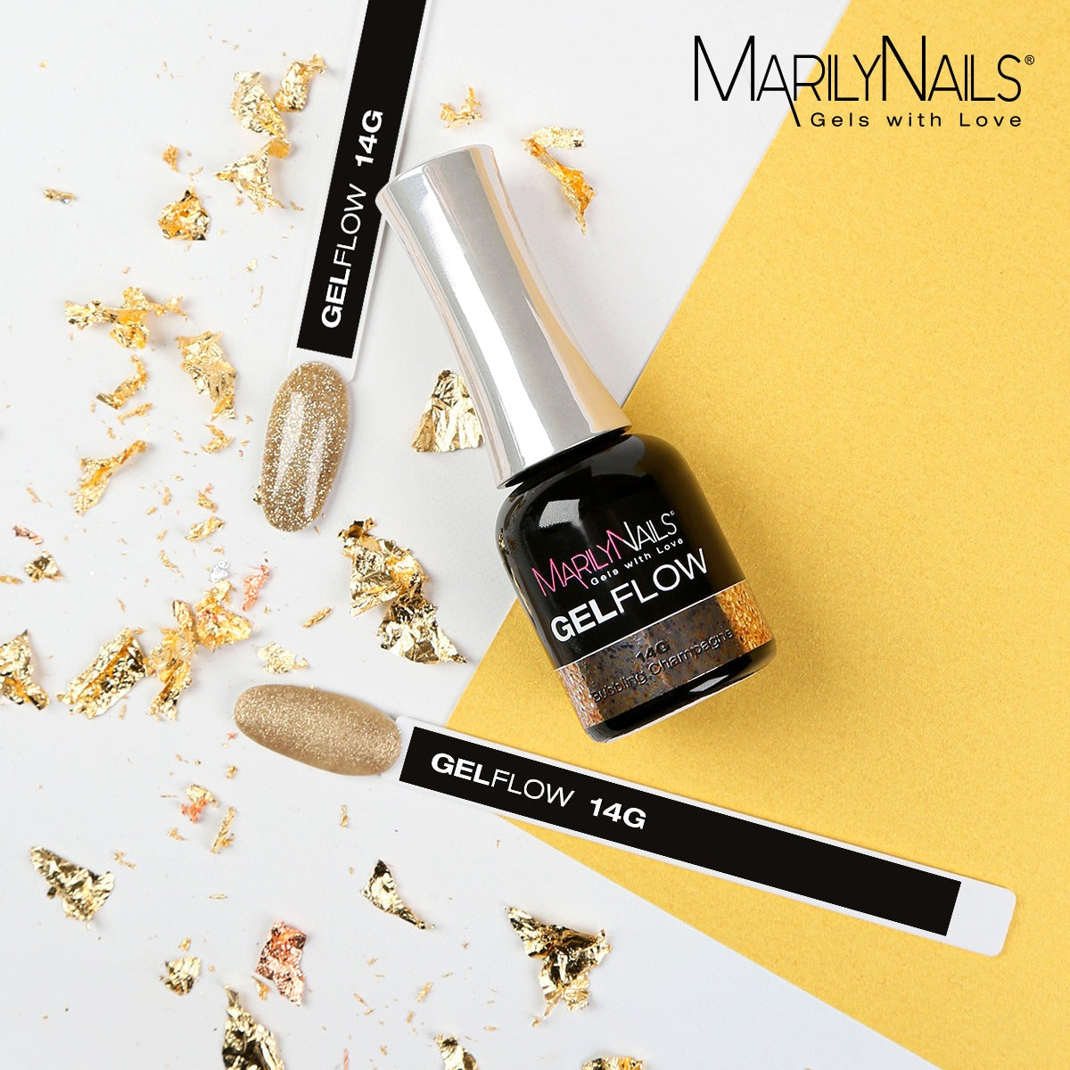 MarilyNails GelFlow - 14g Champán burbujeante